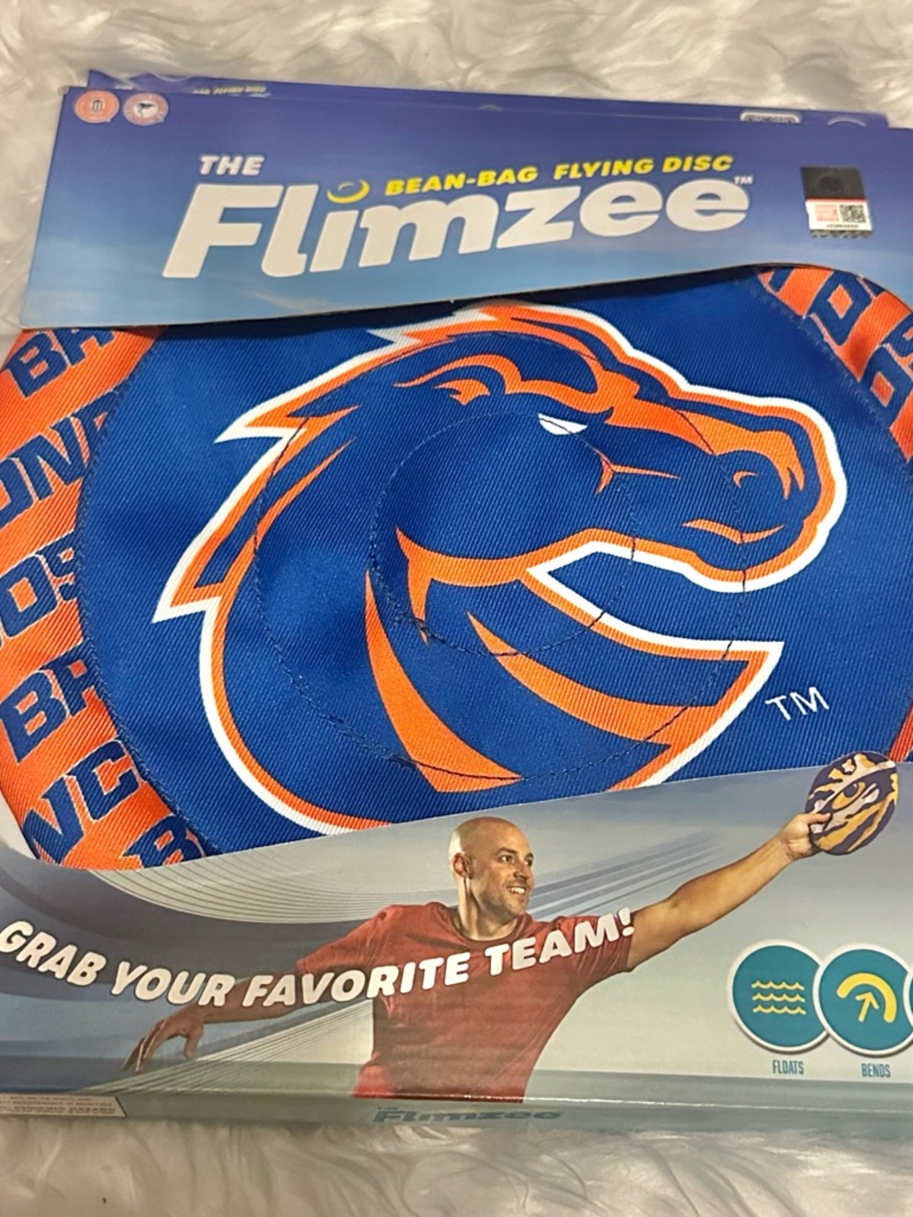 Flimzee Bean-Bag Flying Disc - Blue & Orange Boise State Broncos